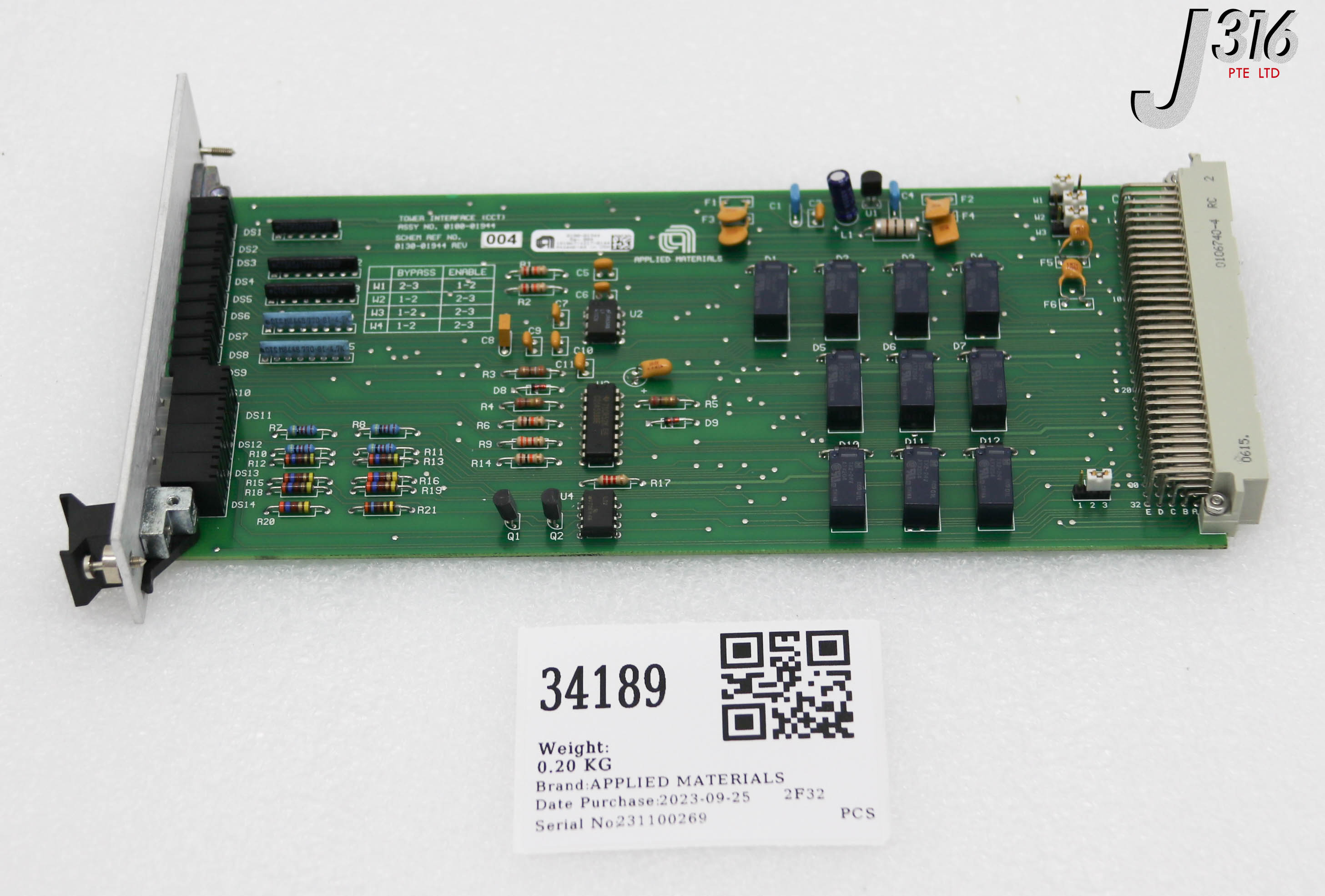 【サンプル】 34189 APPLIED MATERIALS PCB ASSY, TOWER I/F (CCT), 300MM ENDURA II